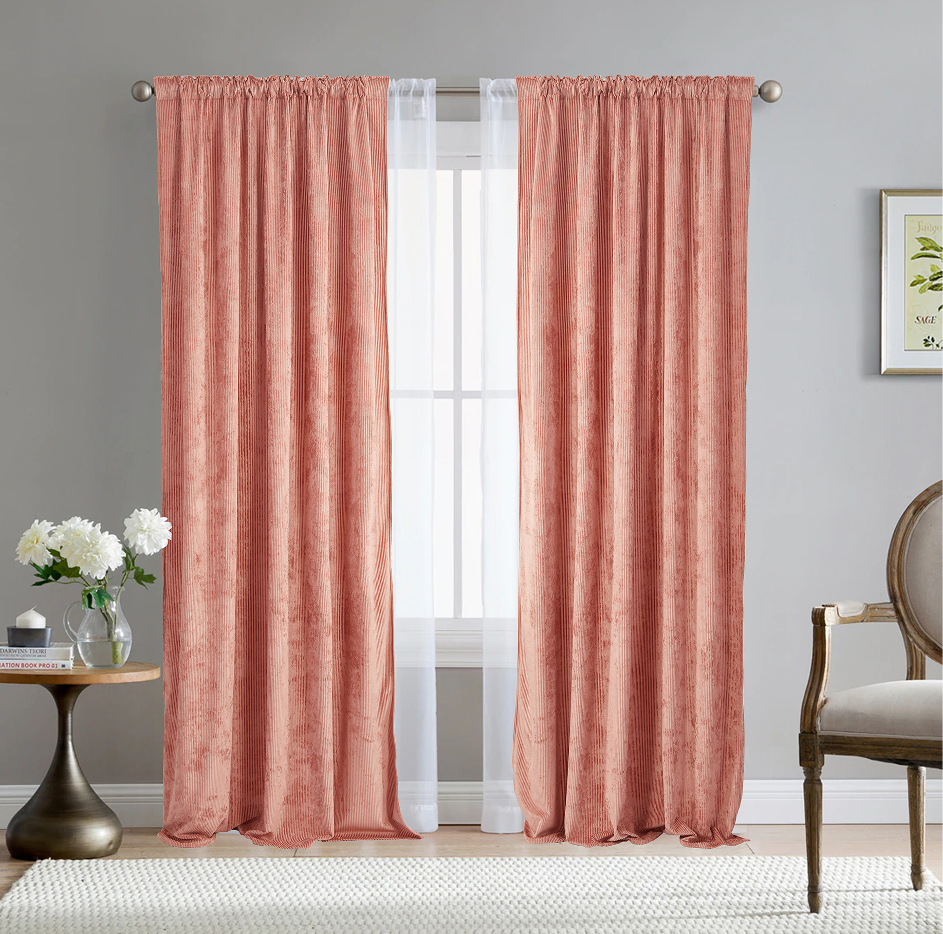 100% Polyester Corduroy Curtain Black Out Curtains