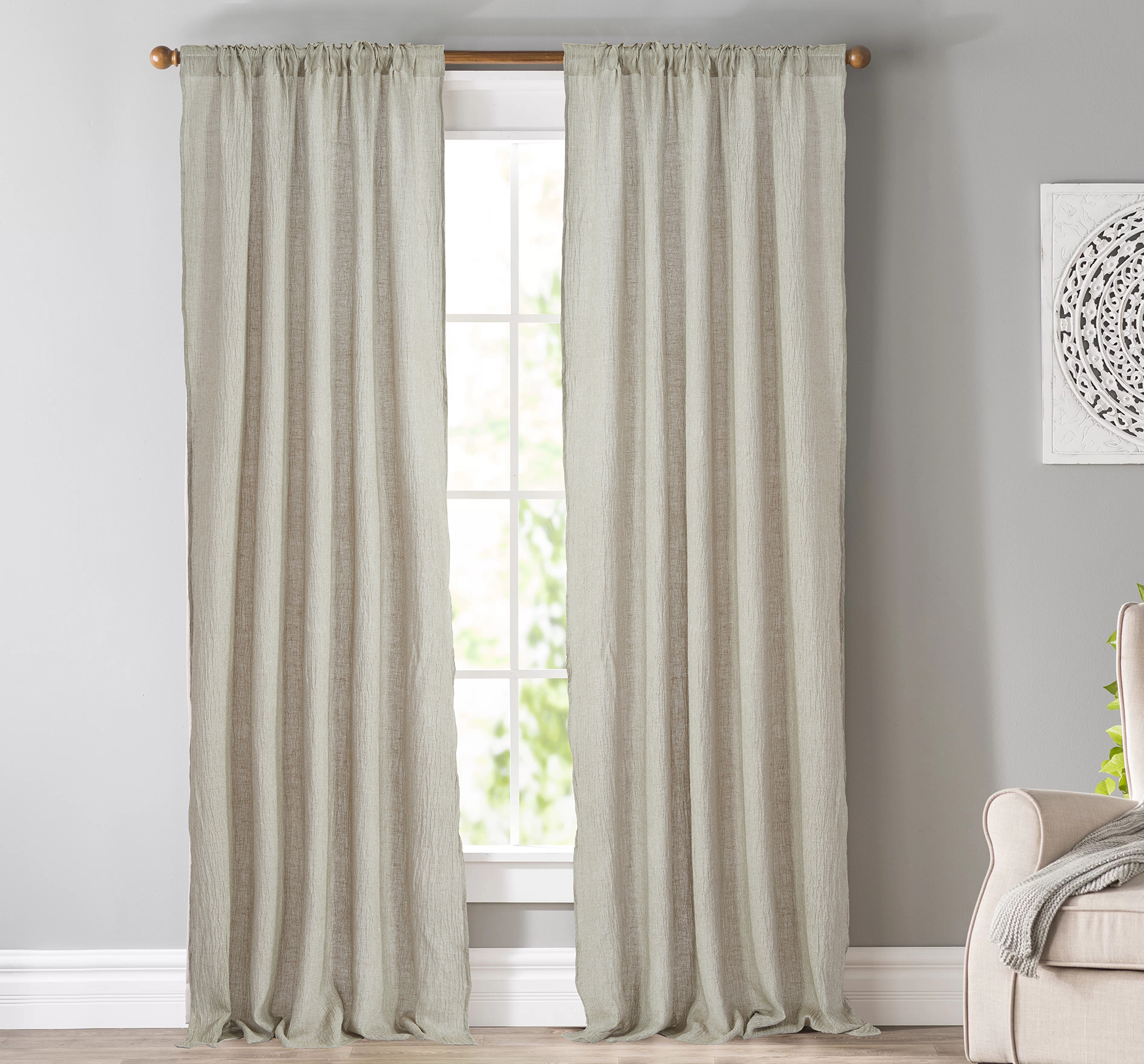 Curtain with Functional Tape New Design Soft Linen Fabric Elegant Bedroom Curtains for The Living Room