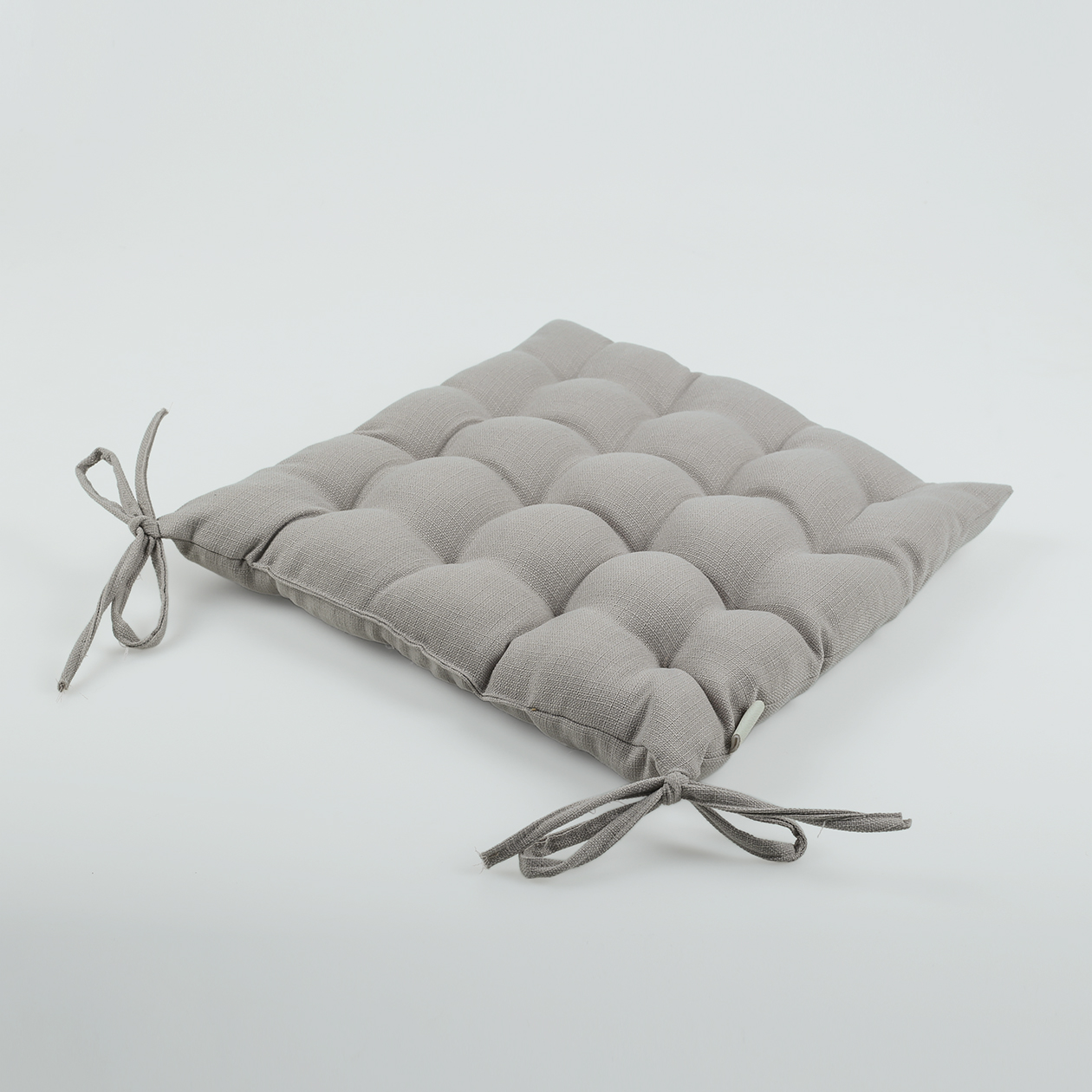  Chair pads with ties，seat chair pads with 12 points stitched, Linen-like texture 