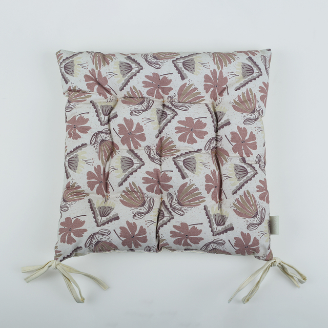  Chair pads with ties,Seat chair pads with 9 points stitched,Polycotton canvas with print