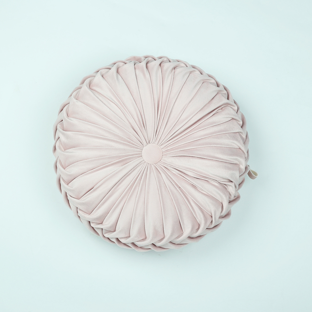 European Style Sofa Pillow Throw Pillow Luxury Velvet Cushion Pleated Fabric Handmade Round Wheel Pumpkin Seat Cushions