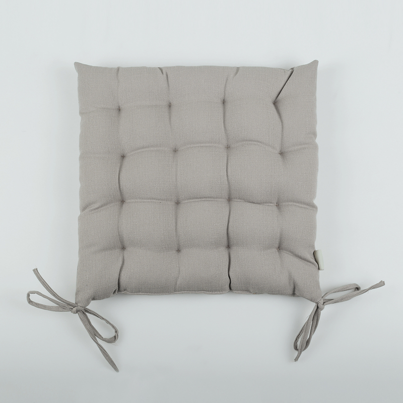  Chair pads with ties，seat chair pads with 12 points stitched, Linen-like texture 
