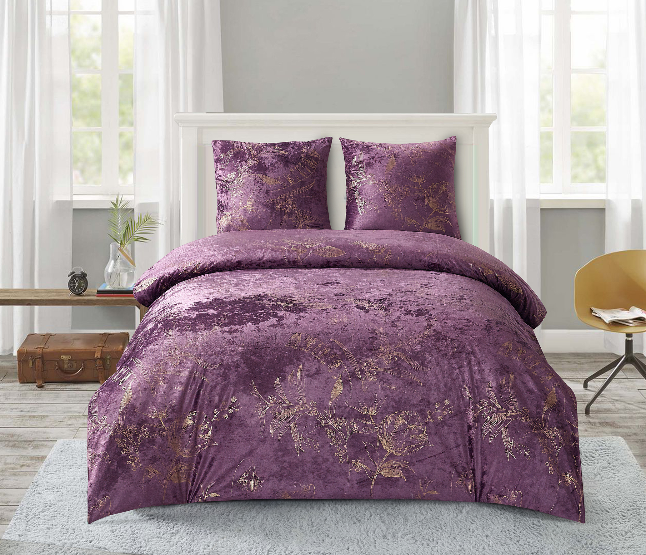 Manufacture Wholesale luxury velvet warm beddings bed Soft Duvet cover set