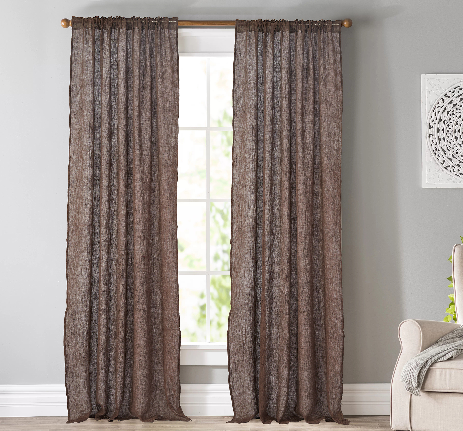 Curtain with Functional Tape New Design Soft Linen Fabric Elegant Bedroom Curtains for The Living Room