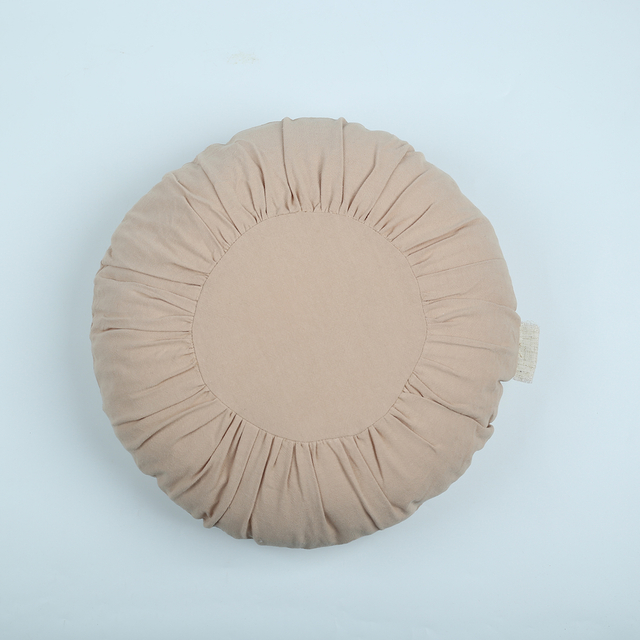 Solid Wrinkle Round Cushion Round Pillow Decoration Cushion Home Decorative