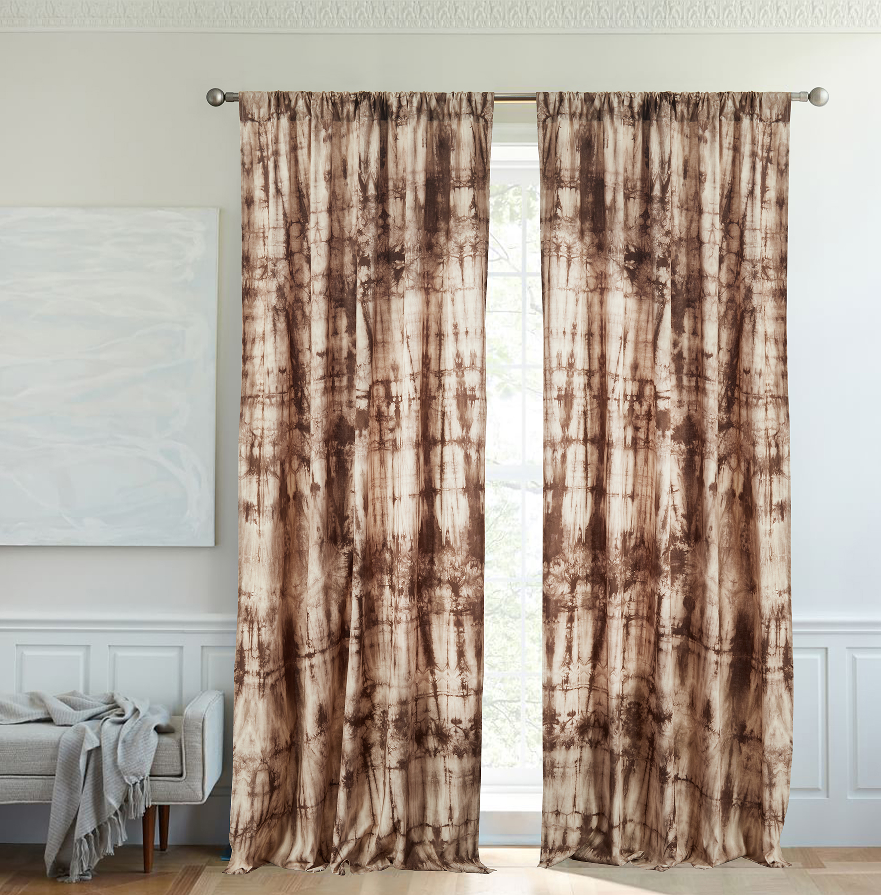 Hot Selling Modern Luxury 100%cotton Digital Print Curtain 