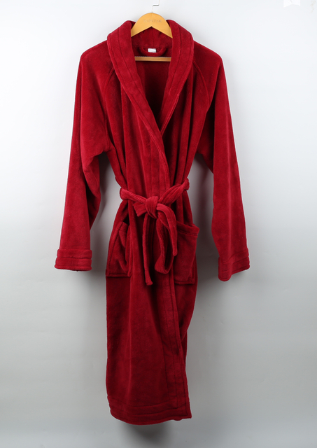 Wholesale Flannel Robe Home Custom Couple Solid Luxury Hotel Bathrobe