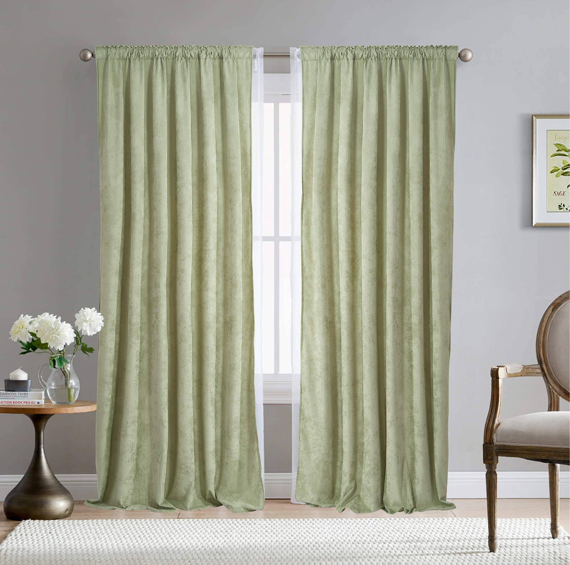 100% Polyester Corduroy Curtain Black Out Curtains