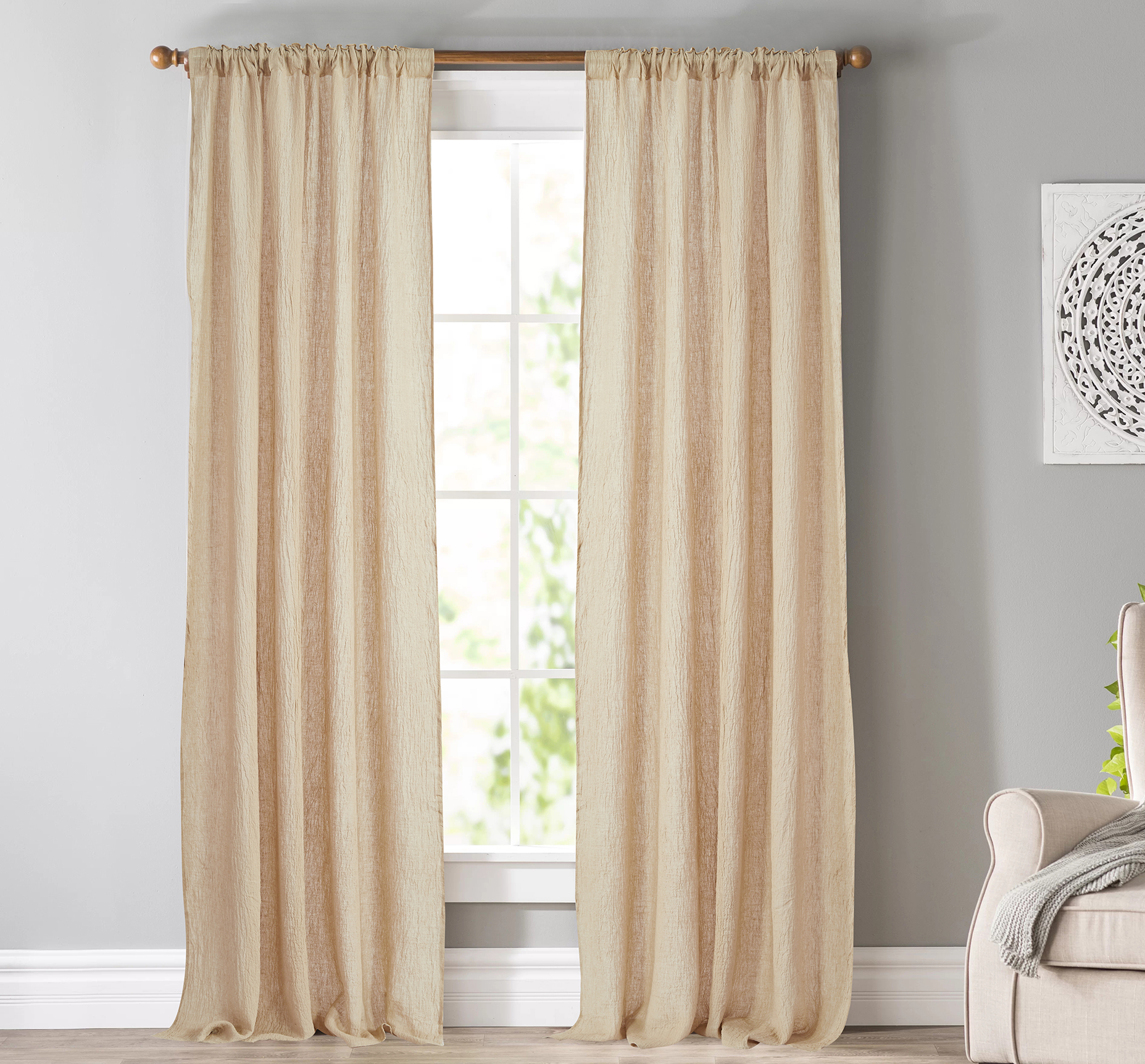 Curtain with Functional Tape New Design Soft Linen Fabric Elegant Bedroom Curtains for The Living Room