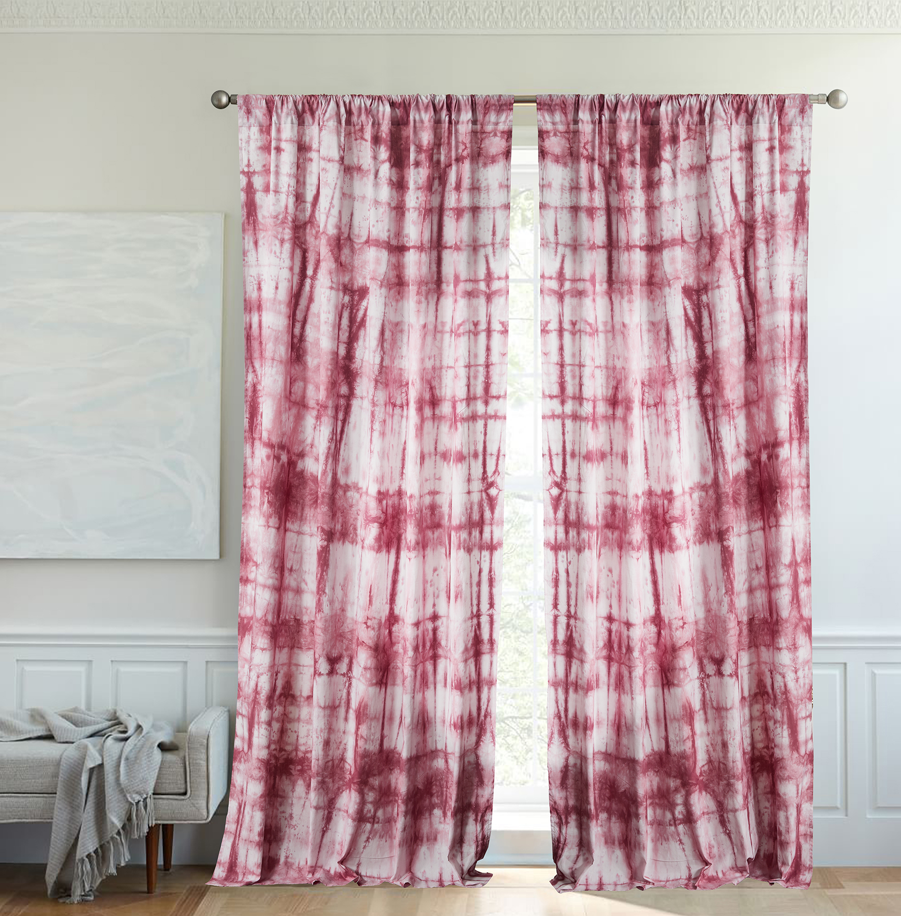 Hot Selling Modern Luxury 100%cotton Digital Print Curtain 