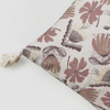 Polycotton canvas cushion with print，Cotton tassels