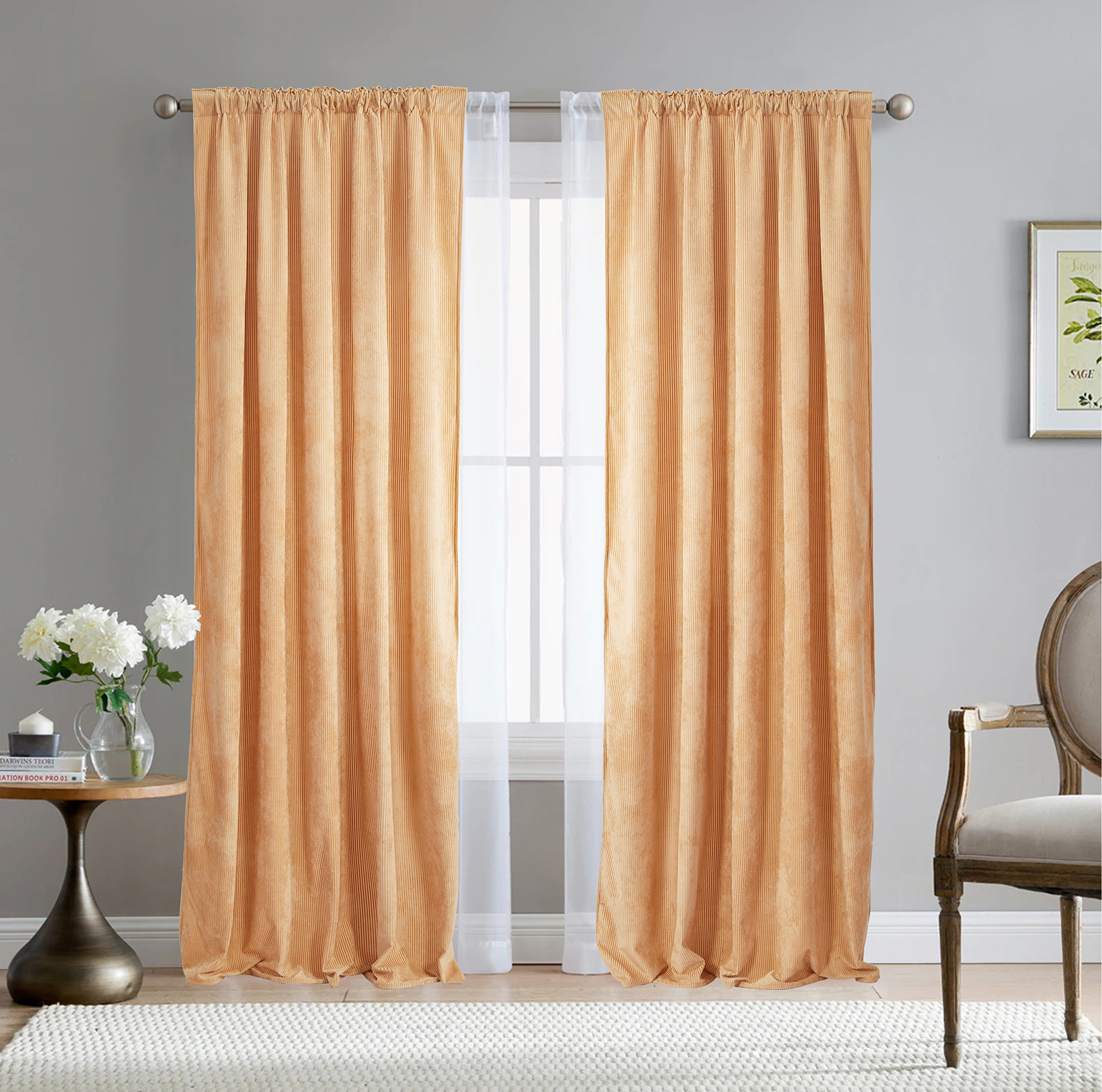 100% Polyester Corduroy Curtain Black Out Curtains