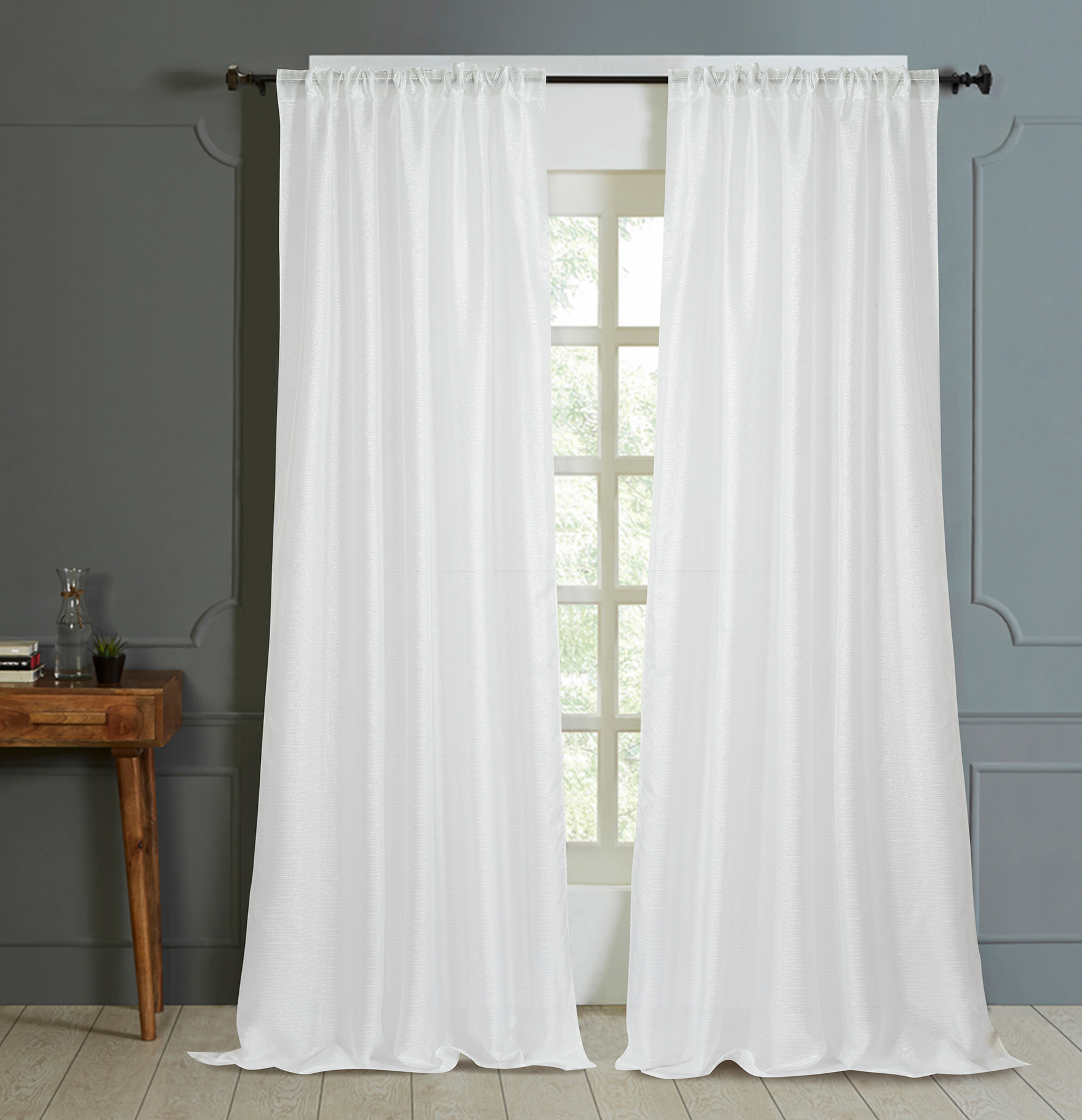 Factory Supply Soft And Yarns White Tulle Window Curtain Fabric with Functional Tape